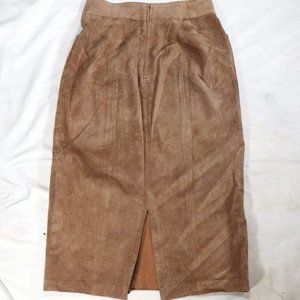 VTG LORD & TAYLOR Silky Suede Leather Skirt Sz 10 Women